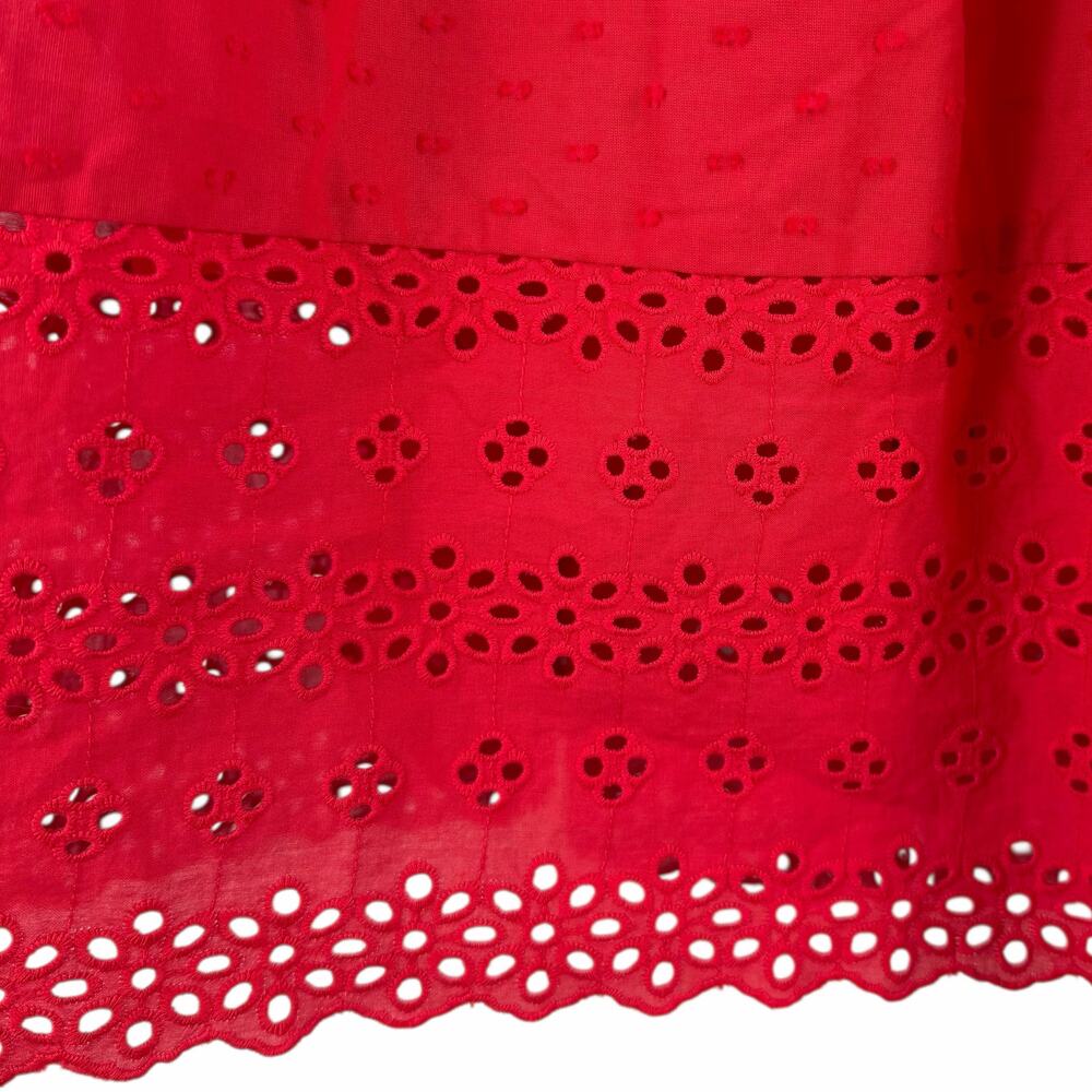 Super Natural by Secret Mission Daniella Cotton Eyelet Dress Red Size S - Picture 13 of 15